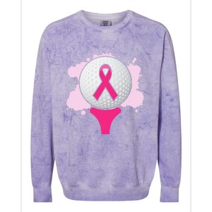 Breast Cancer Awareness Golf Ball Pink Ribbon Colorblast Crewneck Sweatshirt