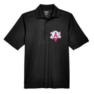 Breast Cancer Awareness Golf Ball Pink Ribbon Men's Origin Performance Pique Polo