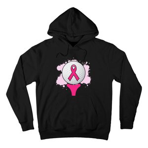 Breast Cancer Awareness Golf Ball Pink Ribbon Hoodie