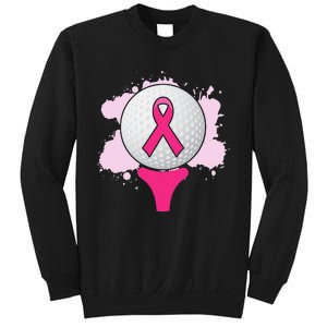 Breast Cancer Awareness Golf Ball Pink Ribbon Sweatshirt