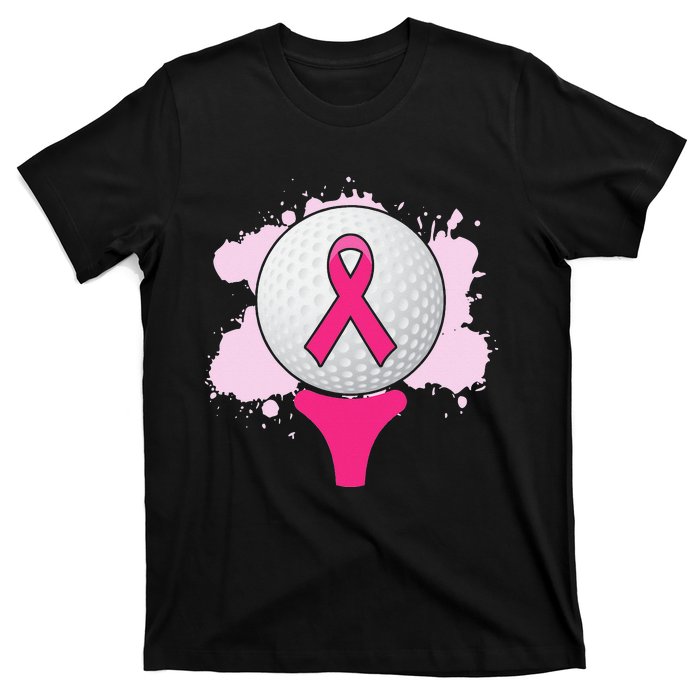 Breast Cancer Awareness Golf Ball Pink Ribbon T-Shirt