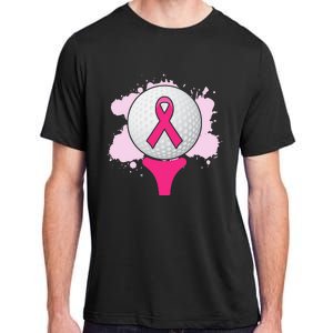 Breast Cancer Awareness Golf Ball Pink Ribbon Adult ChromaSoft Performance T-Shirt