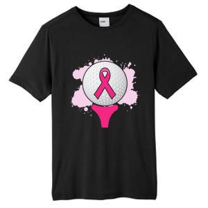 Breast Cancer Awareness Golf Ball Pink Ribbon Tall Fusion ChromaSoft Performance T-Shirt