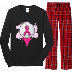 Breast Cancer Awareness Golf Ball Pink Ribbon Long Sleeve Pajama Set