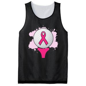 Breast Cancer Awareness Golf Ball Pink Ribbon Mesh Reversible Basketball Jersey Tank