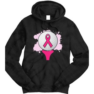 Breast Cancer Awareness Golf Ball Pink Ribbon Tie Dye Hoodie