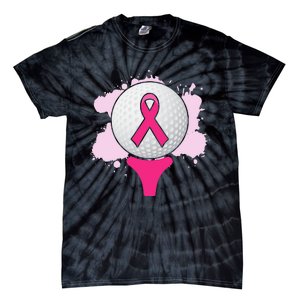 Breast Cancer Awareness Golf Ball Pink Ribbon Tie-Dye T-Shirt