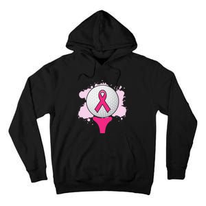 Breast Cancer Awareness Golf Ball Pink Ribbon Tall Hoodie