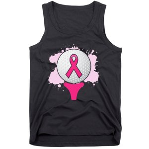 Breast Cancer Awareness Golf Ball Pink Ribbon Tank Top