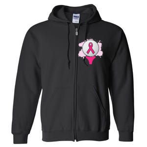 Breast Cancer Awareness Golf Ball Pink Ribbon Full Zip Hoodie