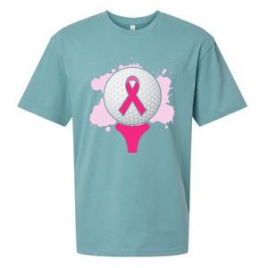 Breast Cancer Awareness Golf Ball Pink Ribbon Sueded Cloud Jersey T-Shirt