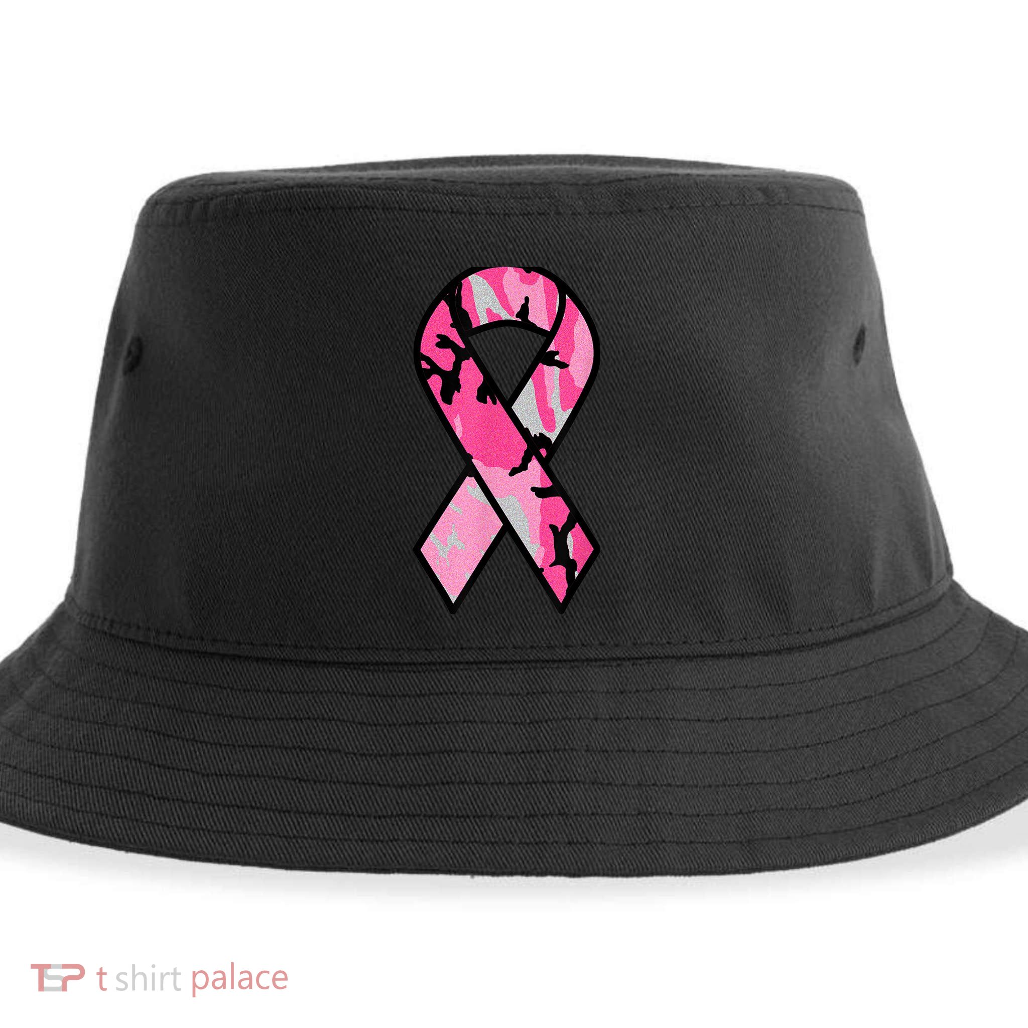 Breast Cancer Awareness  Ribbon Pink Survivor Camo Sustainable Bucket Hat