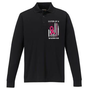 Breast Cancer Awareness Funny Gift Sister Of A Warrior Support Squad Gift Performance Long Sleeve Polo