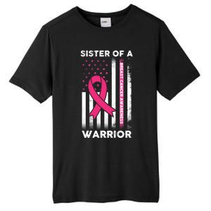 Breast Cancer Awareness Funny Gift Sister Of A Warrior Support Squad Gift Tall Fusion ChromaSoft Performance T-Shirt