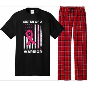 Breast Cancer Awareness Funny Gift Sister Of A Warrior Support Squad Gift Pajama Set