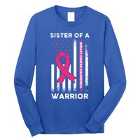 Breast Cancer Awareness Funny Gift Sister Of A Warrior Support Squad Gift Long Sleeve Shirt