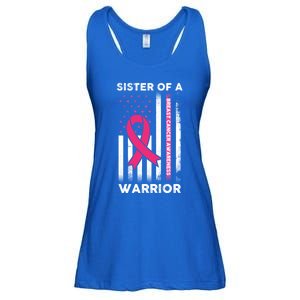 Breast Cancer Awareness Funny Gift Sister Of A Warrior Support Squad Gift Ladies Essential Flowy Tank