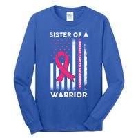 Breast Cancer Awareness Funny Gift Sister Of A Warrior Support Squad Gift Tall Long Sleeve T-Shirt