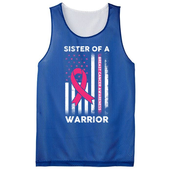 Breast Cancer Awareness Funny Gift Sister Of A Warrior Support Squad Gift Mesh Reversible Basketball Jersey Tank