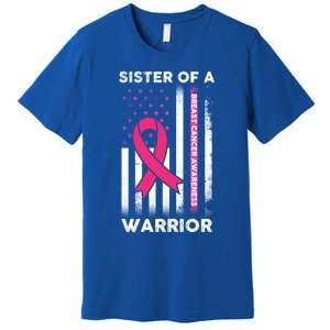 Breast Cancer Awareness Funny Gift Sister Of A Warrior Support Squad Gift Premium T-Shirt