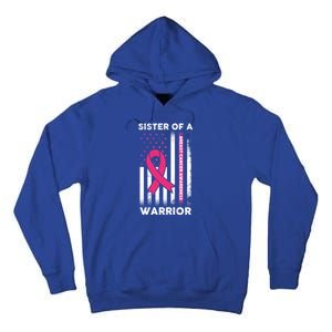 Breast Cancer Awareness Funny Gift Sister Of A Warrior Support Squad Gift Tall Hoodie