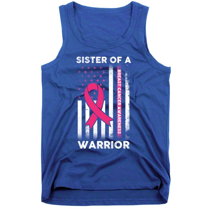 Breast Cancer Awareness Funny Gift Sister Of A Warrior Support Squad Gift Tank Top