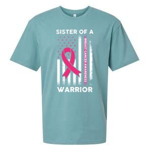 Breast Cancer Awareness Funny Gift Sister Of A Warrior Support Squad Gift Sueded Cloud Jersey T-Shirt