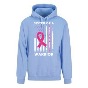 Breast Cancer Awareness Funny Gift Sister Of A Warrior Support Squad Gift Unisex Surf Hoodie