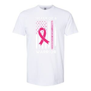 Breast Cancer Awareness Funny Gift Sister Of A Warrior Support Squad Gift Softstyle CVC T-Shirt