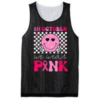 Breast Cancer Awareness In October We Wear Pink Mesh Reversible Basketball Jersey Tank