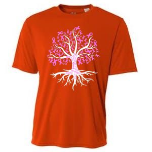 Breast Cancer Awareness Pink Ribbon Tree Cooling Performance Crew T-Shirt