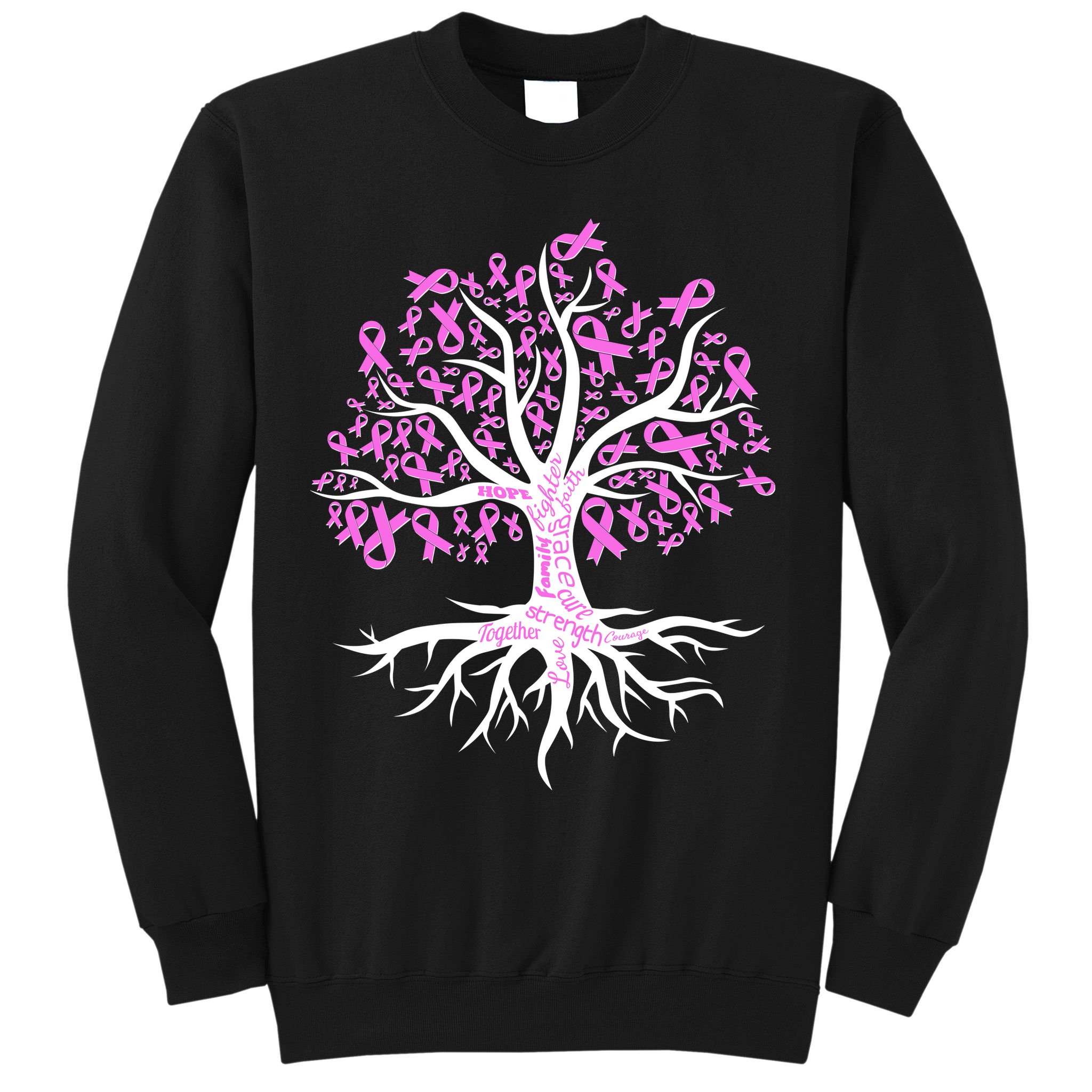 Breast Cancer Awareness Pink Ribbon Tree Sweatshirt