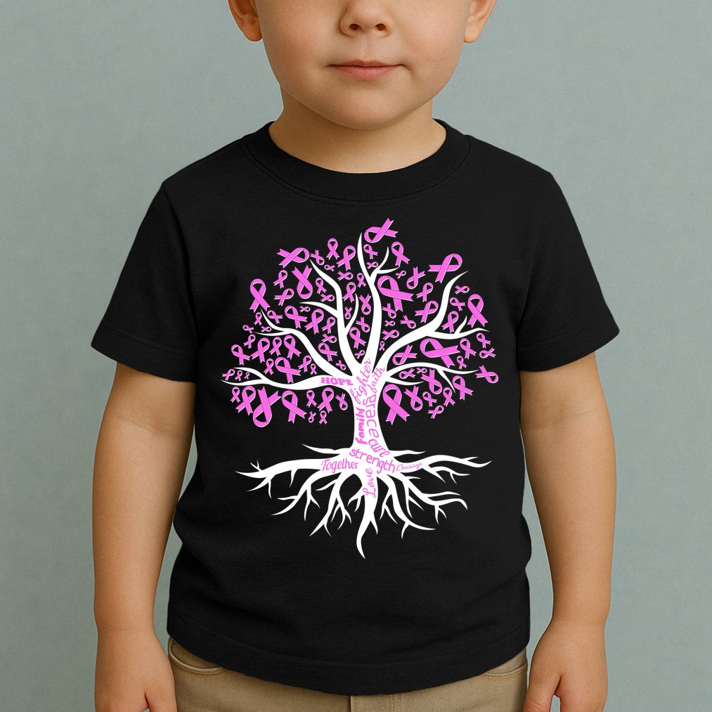 Breast Cancer Awareness Pink Ribbon Tree Toddler T-Shirt