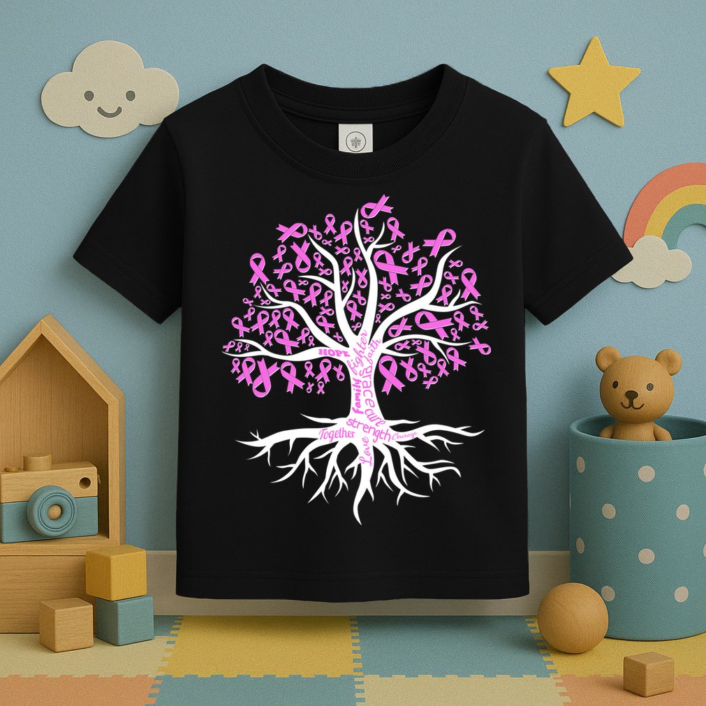 Breast Cancer Awareness Pink Ribbon Tree Toddler T-Shirt