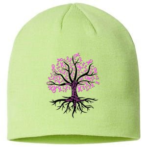 Breast Cancer Awareness Pink Ribbon Tree Sustainable Beanie