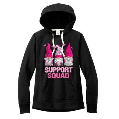 Breast Cancer Awareness Shirt For Wo Gnomes Support Squad Women's Fleece Hoodie