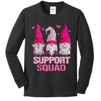 Breast Cancer Awareness Shirt For Wo Gnomes Support Squad Kids Long Sleeve Shirt