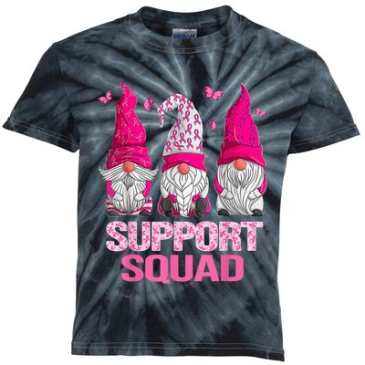 Breast Cancer Awareness Shirt For Wo Gnomes Support Squad Kids Tie-Dye T-Shirt