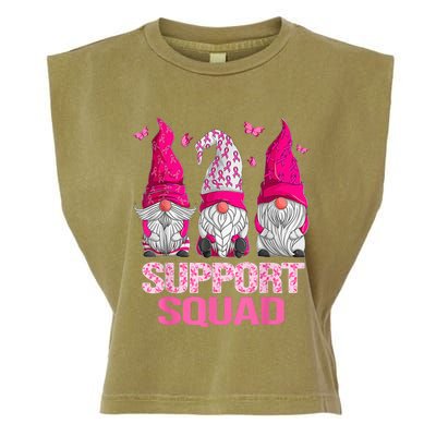 Breast Cancer Awareness Shirt For Wo Gnomes Support Squad Garment-Dyed Women's Muscle Tee