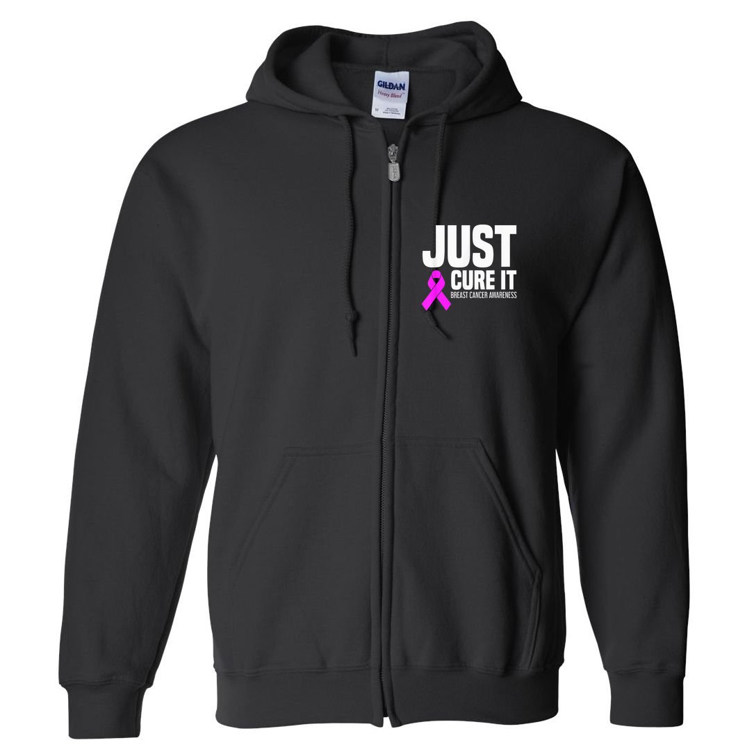 Breast Cancer Awareness - Just Cure It Full Zip Hoodie
