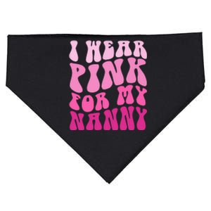 Breast Cancer Awareness Groovy I Wear Pink For My Nanny Family Matching Gift USA-Made Doggie Bandana