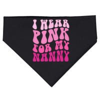 Breast Cancer Awareness Groovy I Wear Pink For My Nanny Family Matching Gift USA-Made Doggie Bandana