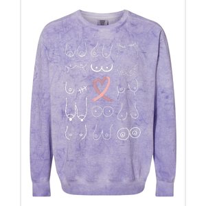 Breast Cancer Awareness Pink Ribbon Mastectomy Awareness Colorblast Crewneck Sweatshirt