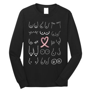 Breast Cancer Awareness Pink Ribbon Mastectomy Awareness Long Sleeve Shirt