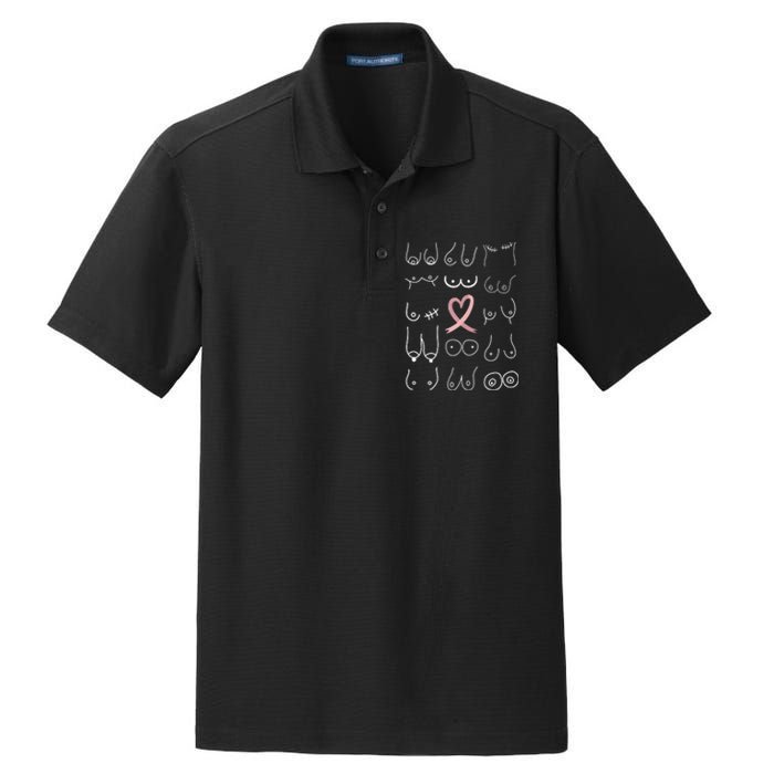 Breast Cancer Awareness Pink Ribbon Mastectomy Awareness Dry Zone Grid Polo