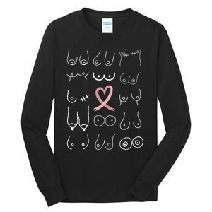 Breast Cancer Awareness Pink Ribbon Mastectomy Awareness Tall Long Sleeve T-Shirt