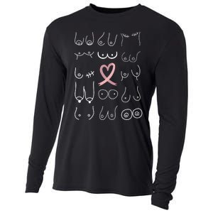 Breast Cancer Awareness Pink Ribbon Mastectomy Awareness Cooling Performance Long Sleeve Crew