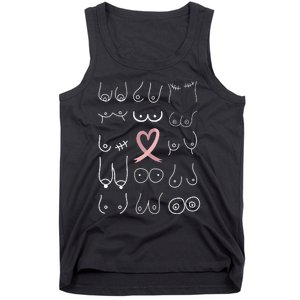 Breast Cancer Awareness Pink Ribbon Mastectomy Awareness Tank Top