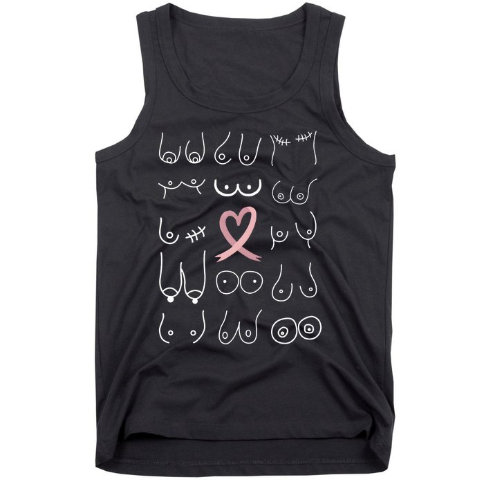 Breast Cancer Awareness Pink Ribbon Mastectomy Awareness Tank Top