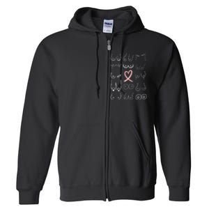 Breast Cancer Awareness Pink Ribbon Mastectomy Awareness Full Zip Hoodie